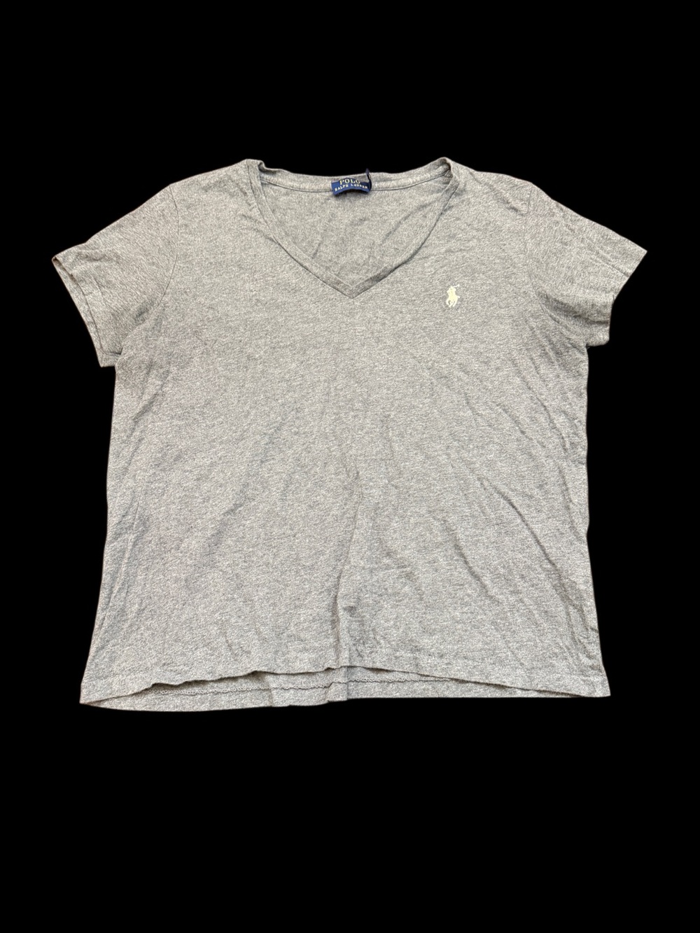 Ralph Lauren Heather Gray Top with Navy and Yellow Label
